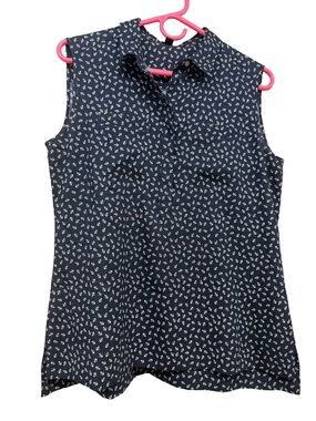Ann Taylor Sleeveless Blouse with Small Nautical Anchors